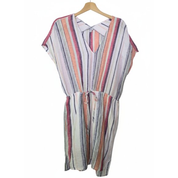 Rails Dress Linen Cover-up Dress Marrakesh Stripe Wren Mini Resort Boho Small - Picture 1 of 8
